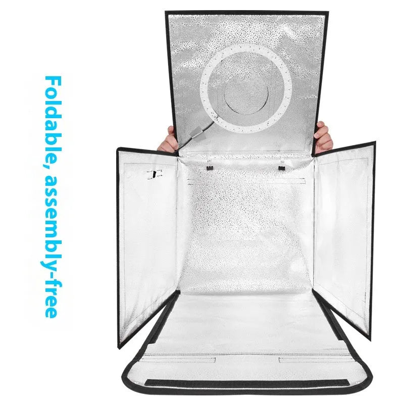 50cm studio light box with metal frame and USB LED lighting for product photography