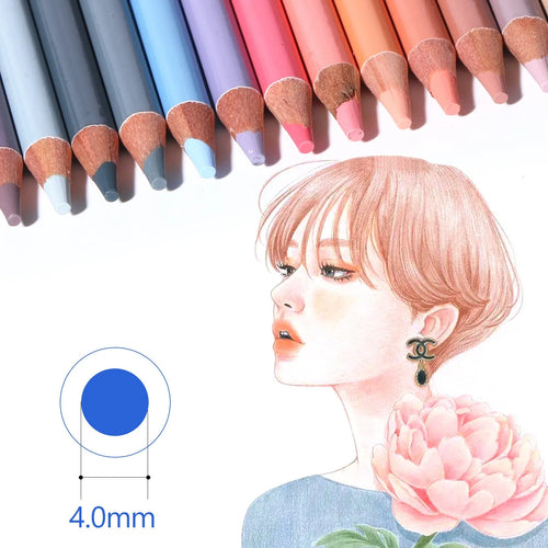 24 skin colour pencils in round metal tin case for portrait drawing artwork