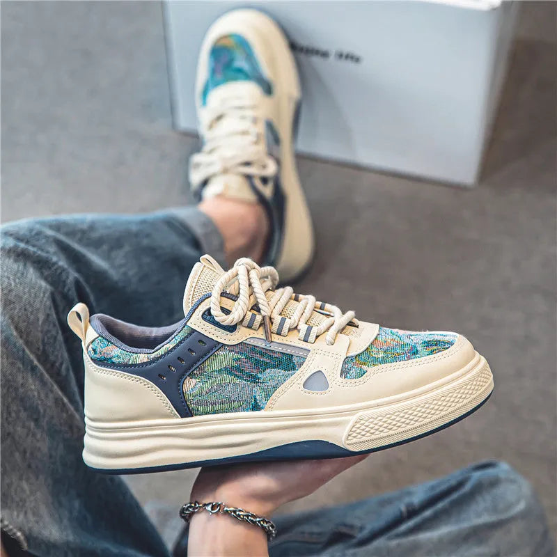 Canvas casual shoes with round toe and flat heel in Milan green colour