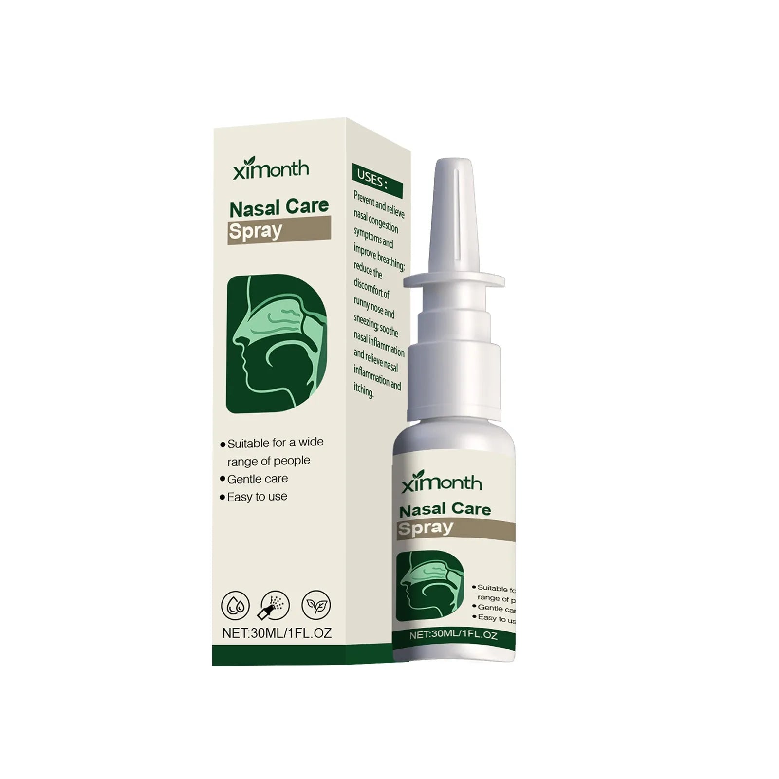 Xanthium plant extract nasal spray 30ml bottle for cleaning and moisturising nasal passages