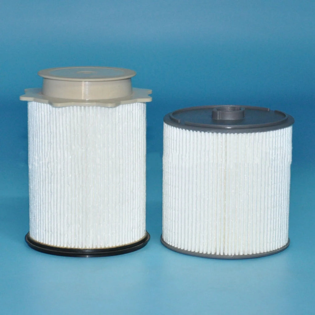 RAM 1500-5500 fuel filter kit showing white diesel filter and oil-water separator element
