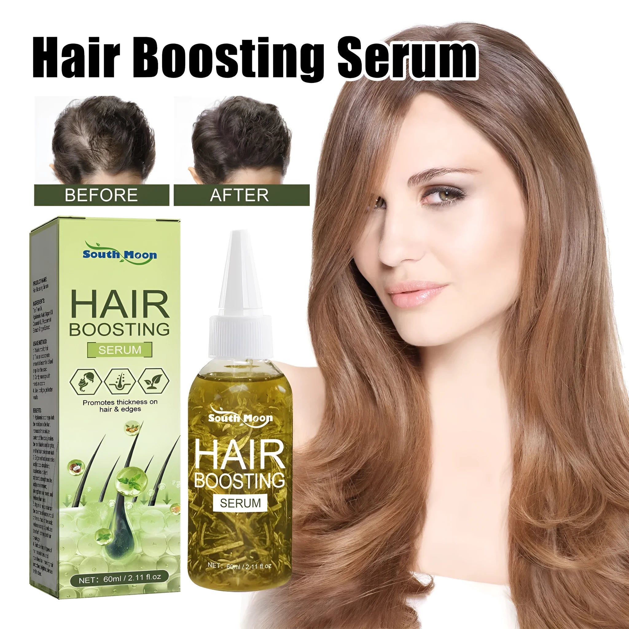 60ml bottle of hair care anti-fall repair essential oil for dry hair tail treatment
