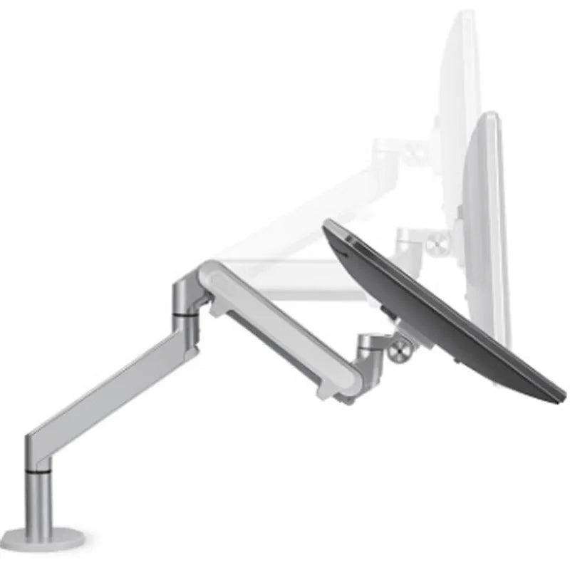 Aluminium laptop stand with adjustable air pressure arm bracket in silver colour