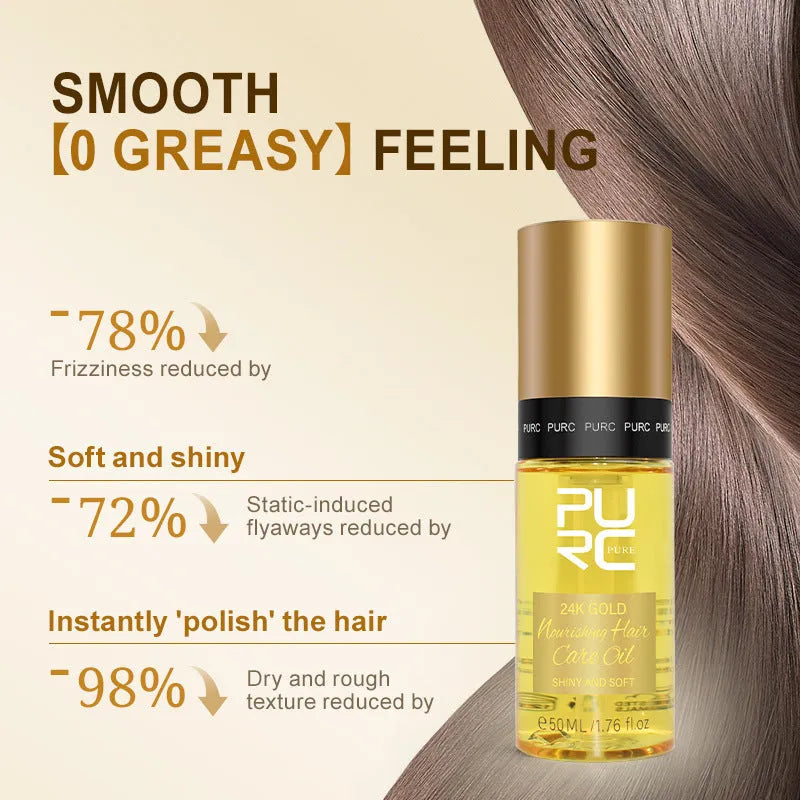 Yellow 50ml hair essential oil bottle for curly hair repair and scalp care