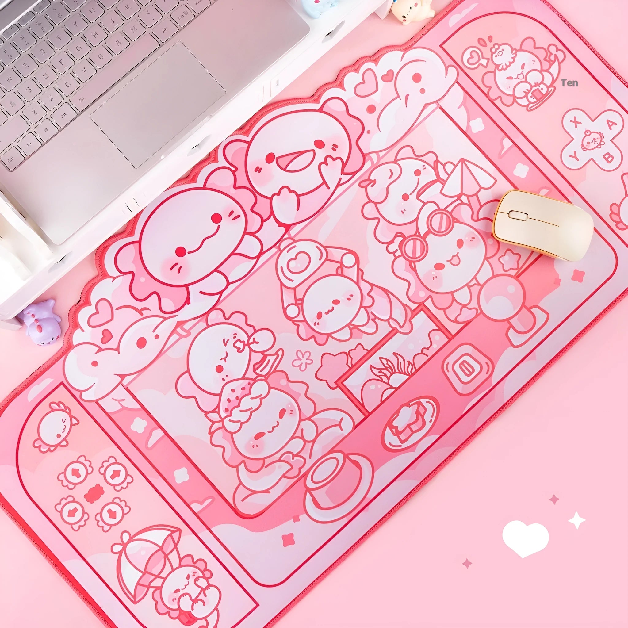 Hexagonal dragon crane machine cartoon anime large mouse pad measuring 75 by 40 centimetres