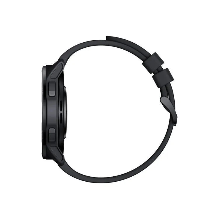 Dual band GPS smart watch with 1.43-inch screen and silicone strap in black, white, or blue colours