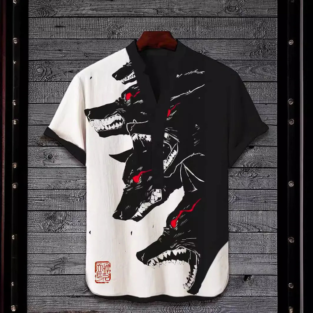 Short sleeve T-shirt with 3D digital animal print on polyester fabric in various colours.