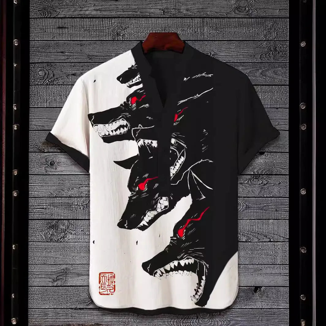 Short sleeve T-shirt with 3D digital animal print on polyester fabric in various colours.