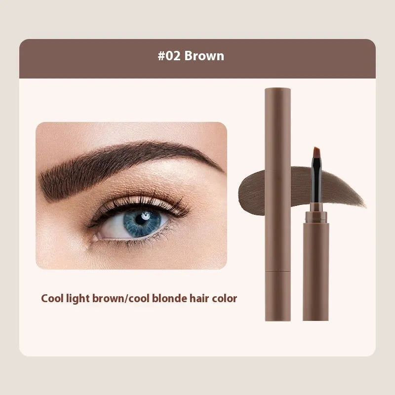 Double-headed eyebrow cream with pencil and powder ends in a choice of five natural colours.