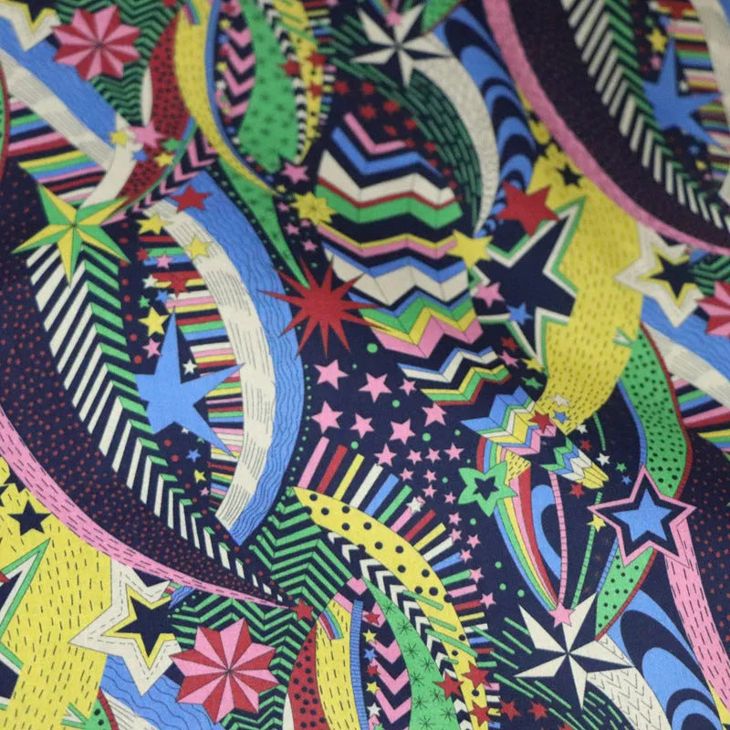 Blue floral digital print on 145cm wide 100% cotton fabric