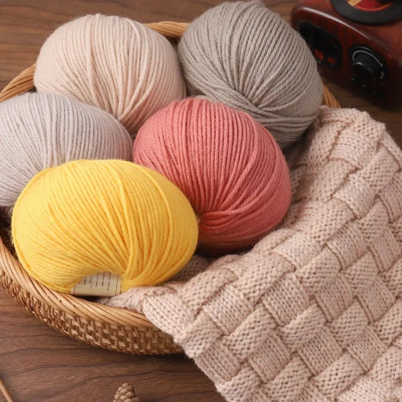 Hand knitting wool yarn roll for baby clothes with 10 needle specification in various colours