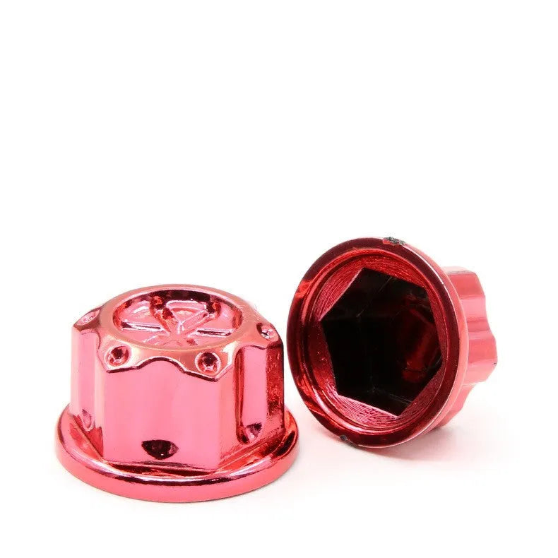 Set of 30 coloured ABS plastic screw caps for motorcycle engine modification.