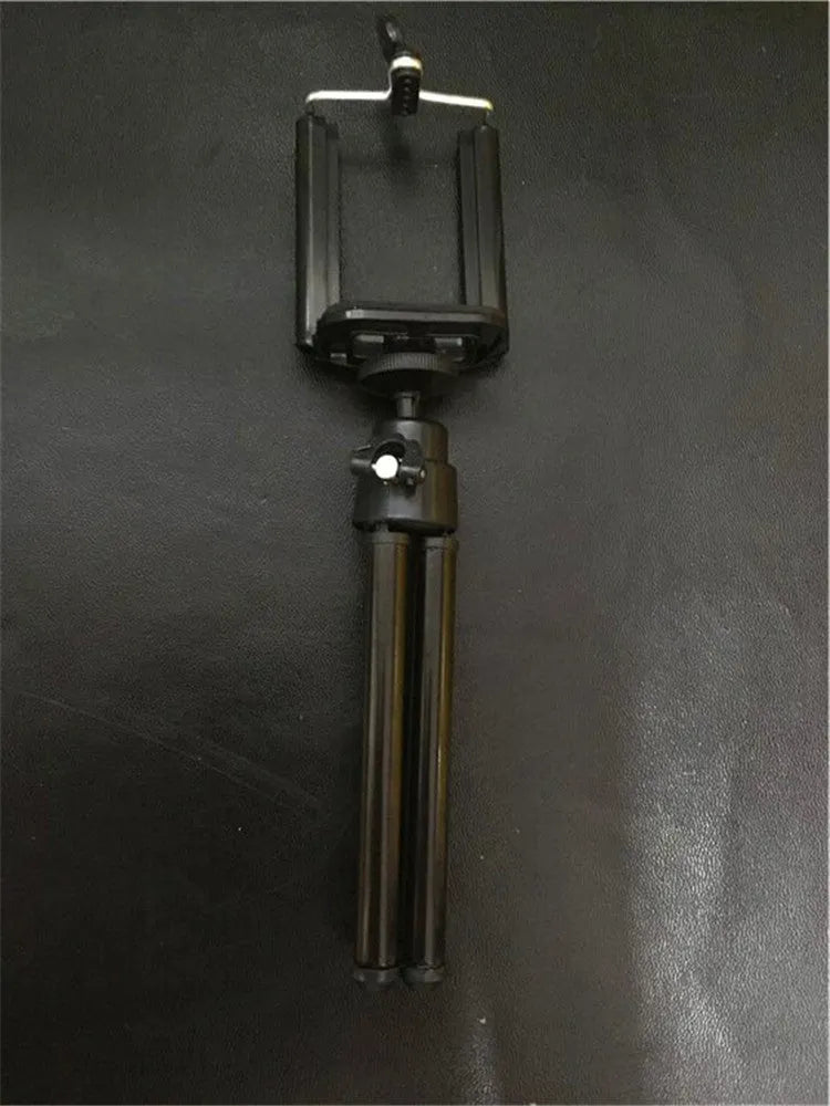 Black and silver desktop phone holder with two-section bracket design
