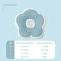 Cat wearing blue flower-pattern cotton recovery collar around neck