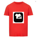 Red Japanese retro stripe t-shirt with short sleeves in silk and linen fabric