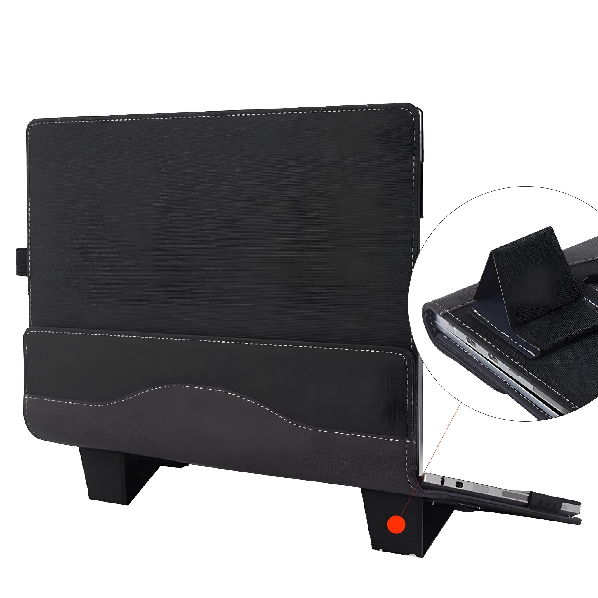 Black imitation leather protective sleeve for Microsoft Laptop6 with creative Chinese design and bracket style