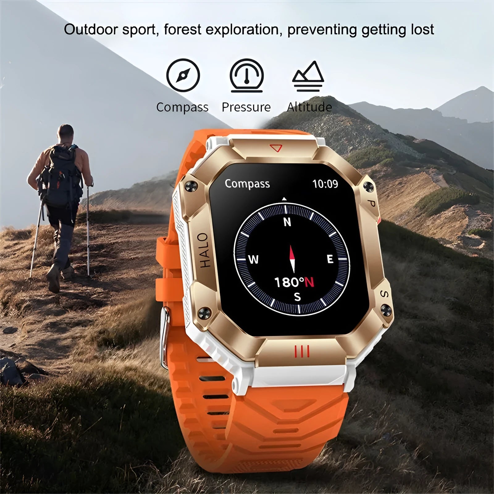 Android GPS smart watch for women with titanium case on a selection of different coloured straps.