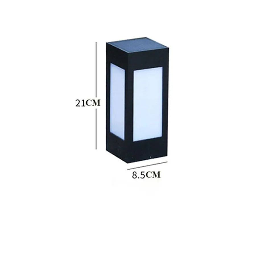Solar garden light with LED illumination for outdoor courtyards and patios