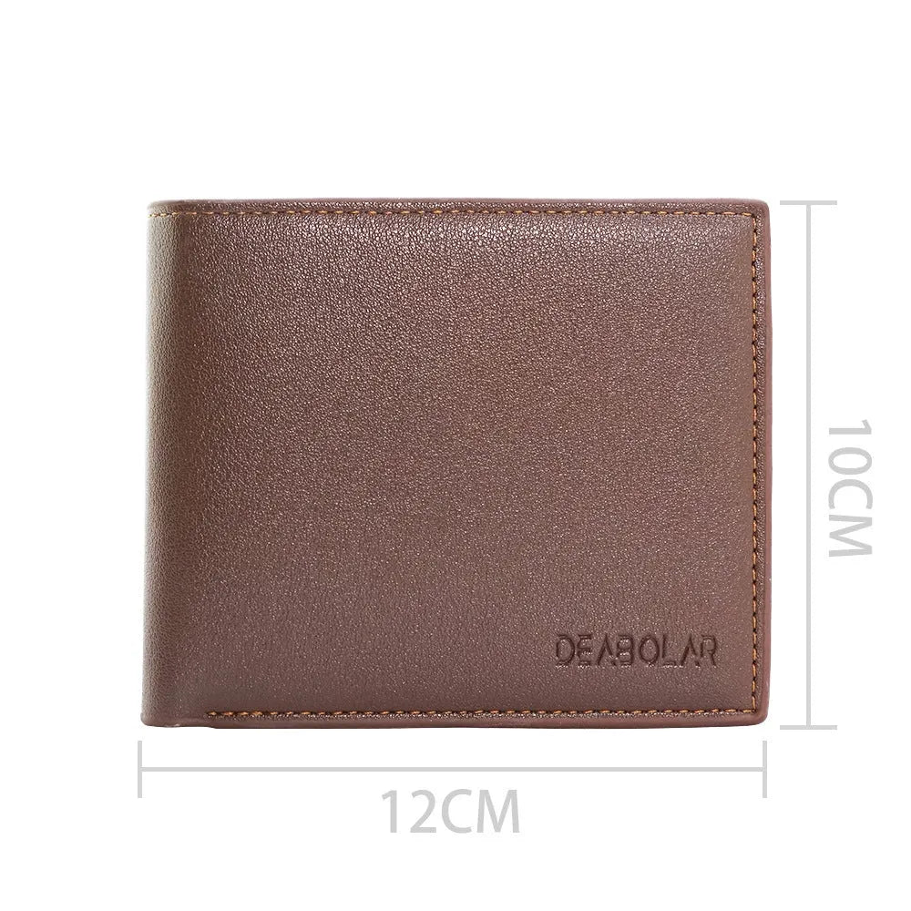 Men's brown leather wallet with a silver zip closure, shown closed and ready for gifting.