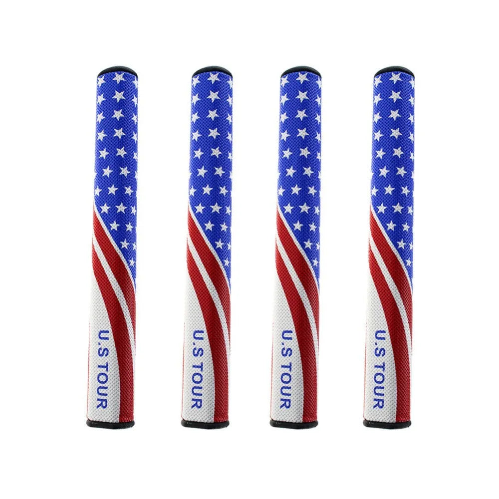Blue 3.0 golf grip with PU cover and EVA inner tube, 0.58 inch core, on white background