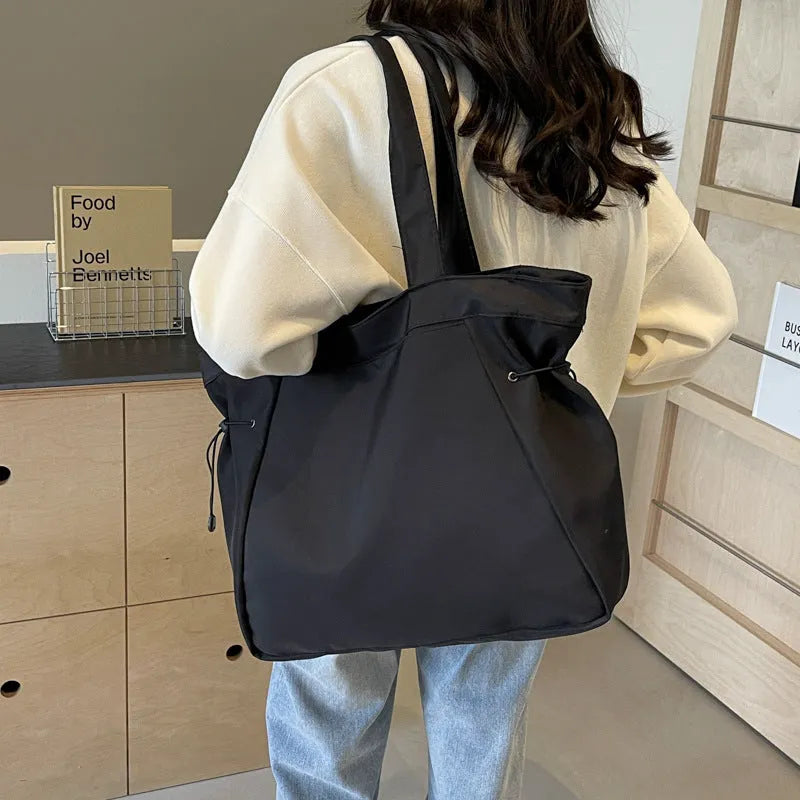 Soft Oxford cloth folding tote bag in street trend style shown in multiple colour options