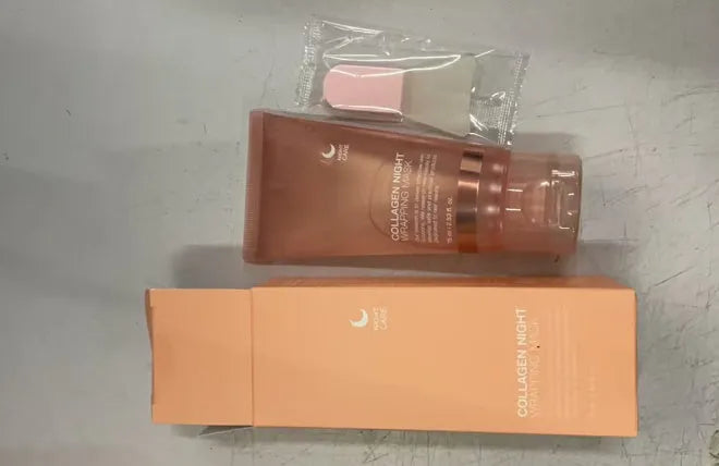 Collagen night face mask with brush for firming skin and removing blackheads