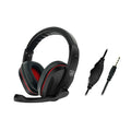 Black wired gaming headset for PC with 6.3mm plug and 40mm drivers