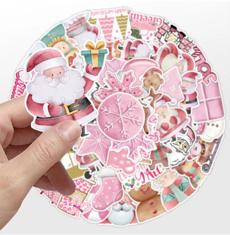 50 Christmas waterproof stickers in cute style for cars phones computers guitars