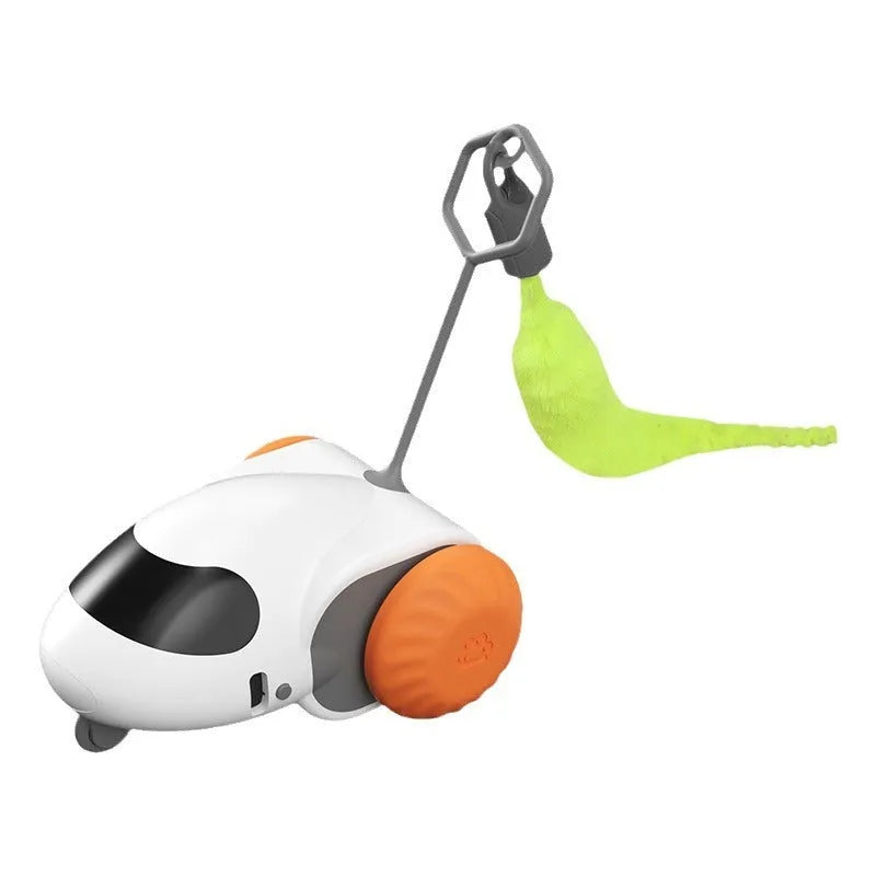 Light grey blue electric cat toy car with gravity sensor and Type-C charging port