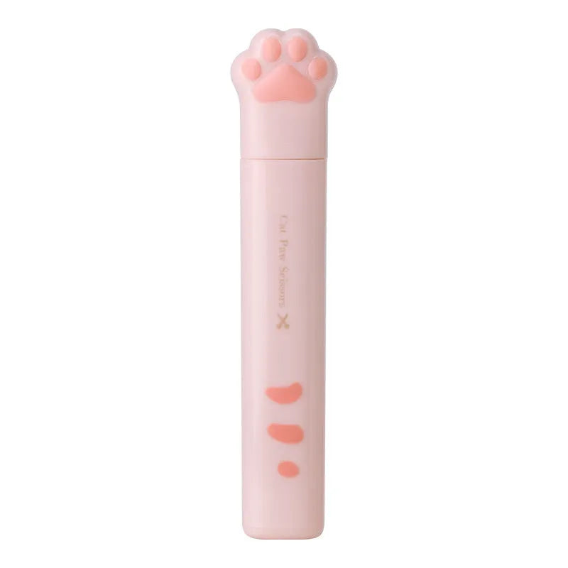 Cat paw folding safety scissors with stainless steel blades in four colour options