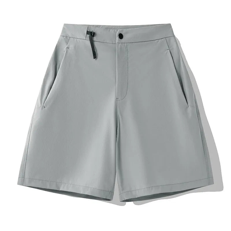 Men's solid colour quick-drying sports shorts with elastic 3D cut for running and climbing