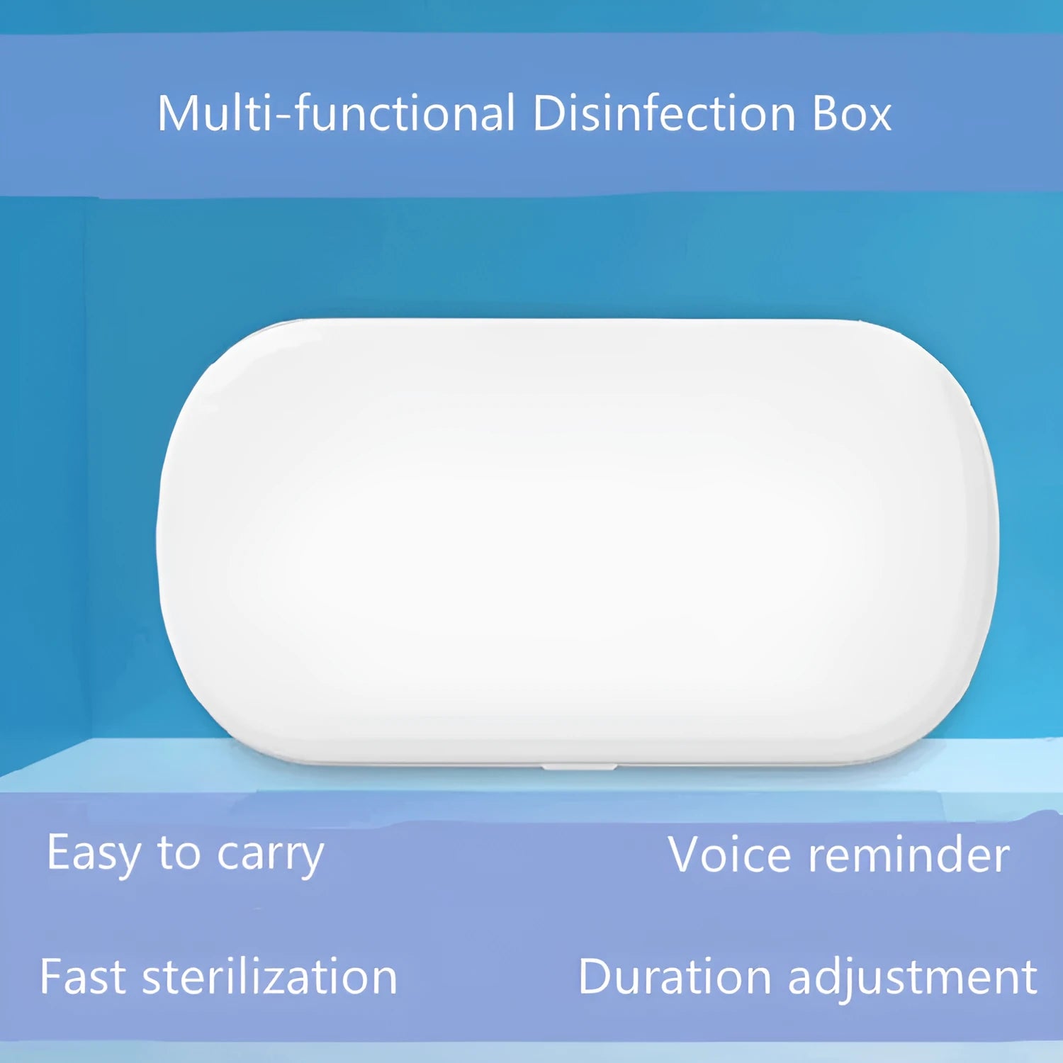 White ABS plastic UV steriliser and wireless charging box for phones and small items.