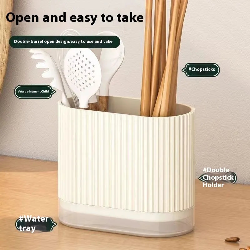 Cross-border drain chopsticks tube wall hanging holder in beige, dark green or orange