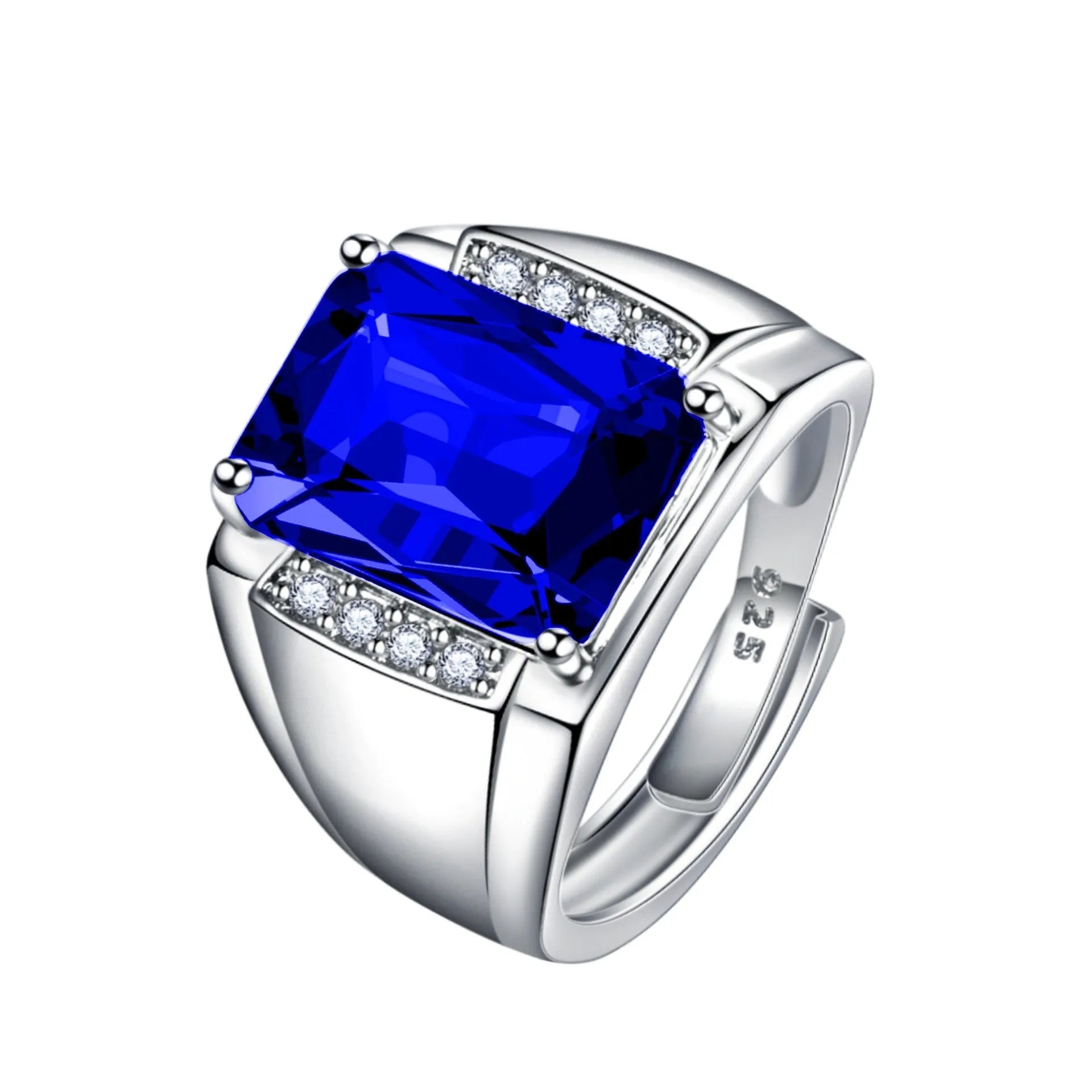 Adjustable opening geometric copper ring with amethyst coloured gemstones in six colour options