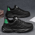 Men's breathable mesh shoes with PU upper and round toe in white or black