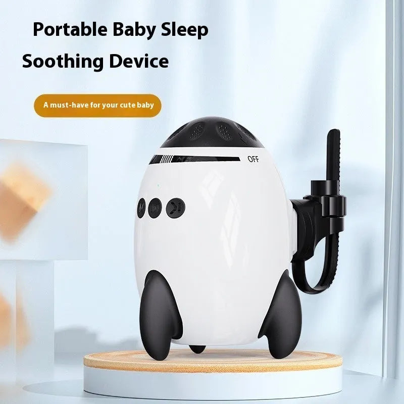 White baby stroller shaking device with Bluetooth and white noise functions for infants