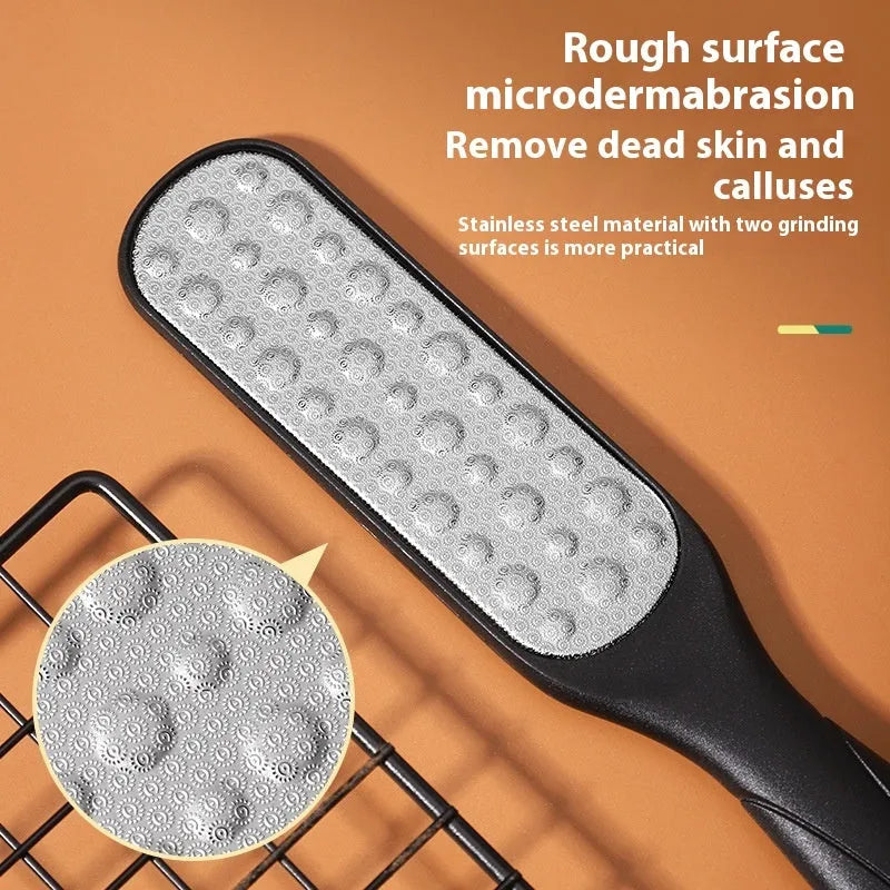 Stainless steel foot grinder with double-sided sandpaper file surface for foot repair