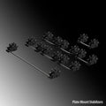 Black and milky white keyboard stabiliser satellite axes for 6.25U and 7U spacebar sizes