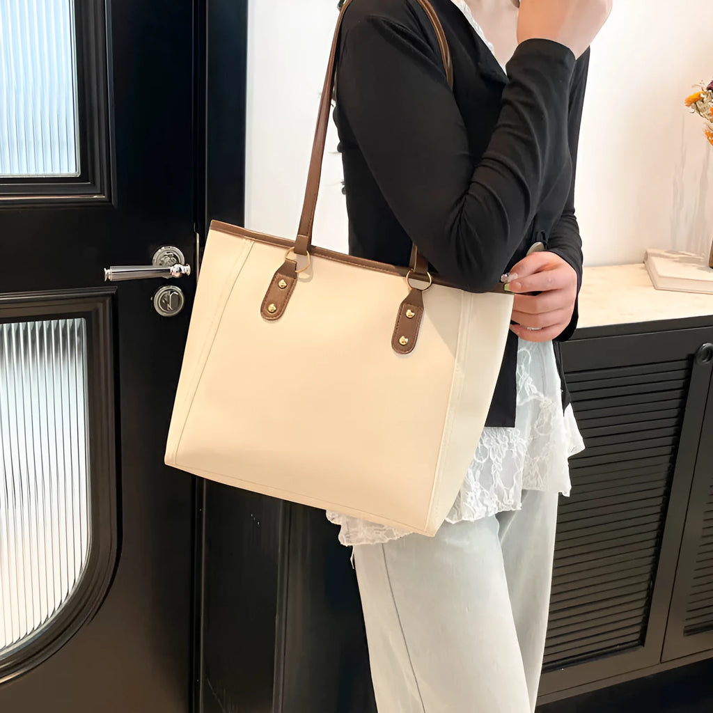 Korean style square shoulder underarm crossbody bag in PU leather, showing sandwich pocket detail.