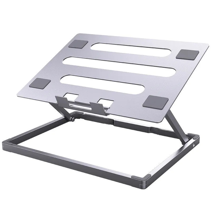 Aluminium alloy folding laptop cooling rack shown in an ordinary style variant.