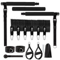 Yoga gymnastic bar with 180 pounds resistance band set in black or pink TPE material