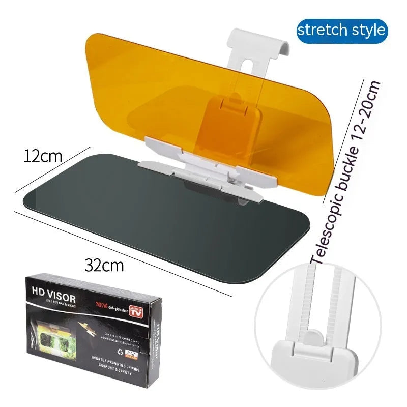 Anti-glare car sun visor with telescopic installation for high beam and sunlight protection