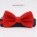 Solid colour flat head polyester bow tie for formal wear and weddings