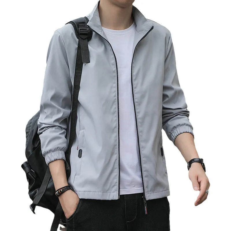 Korean style loose lapel casual jacket in thin fabric available in multiple colours