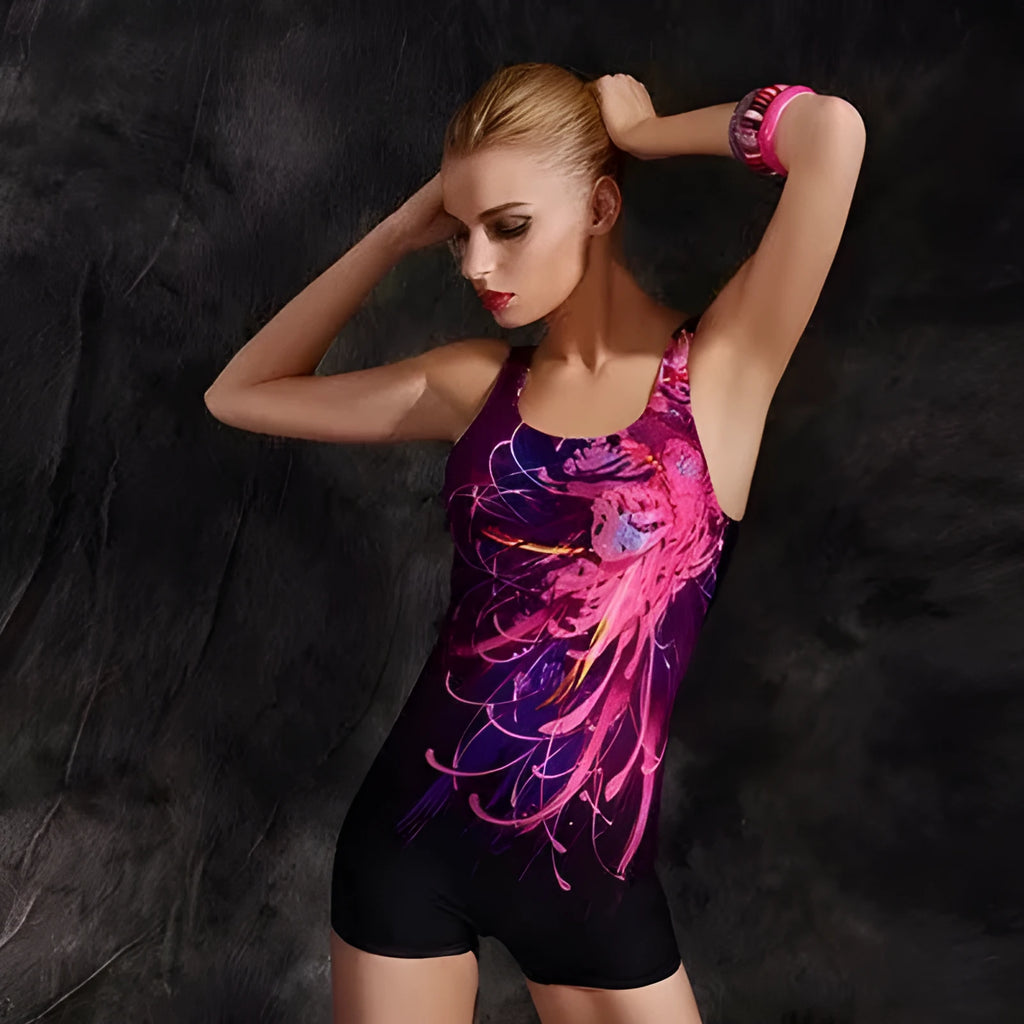 Women's quick-drying one-piece swimsuit in conservative style for swimming sports