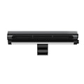Black USB bladeless fan with clip mounting and integrated lighting lamp for laptop screens