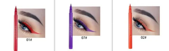 12-colour matte eyeliner set with waterproof long-lasting formula, each in 1x1x13.5cm cardboard packaging