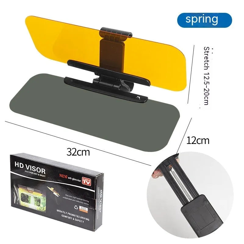 Anti-glare car sun visor with telescopic installation for high beam and sunlight protection