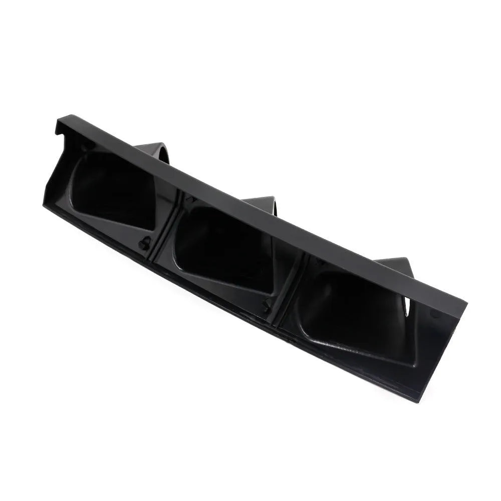 Black three-hole right drive instrument stand for 52mm car gauges on white background