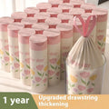 Pink degradable mosquito repellent bin bags with bold drawstring and argy wormwood essence